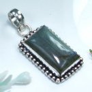 Labradorite stone silver pendant + sterling necklace ! Gift Jewelry and Love