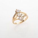 Delicate 18k gold plated white zircons woman ring size 6.5 ! Gift Jewelry & Love