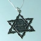 Silver pendant & necklace , star of David - Israel
