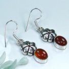 Fine silver 925 natural carnelian gemstone earrings ! Gift Jewelry and Love