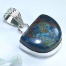 Chrysocolla silver 925 pendant + sterling necklace