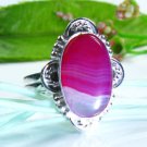 Fine fashion Botswana Agate silver 925 ring size 11