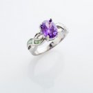 Fashion blue opal amethyst gemstone zircon silver ring size 5.5 ! Gift & Jewelry
