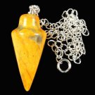 Sterling silver 925 necklace & pendant yellow pendulum Jasper ! Gift & Jewelry