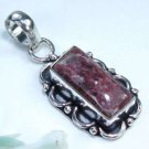 Elegant Rhodonite silver 925 pendant + silver necklace ! Gift Jewelry and Love