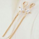 Fashion 18K Gold Plated white zircon Lady Earrings ! Gift Jewelry & Love