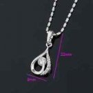 Beautiful 18k GP white zircon pendant and necklace ! Gift Jewelry and Love