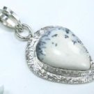 Natural Agate stone silver pendant + sterling necklace ! Gift Jewelry & Love