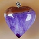 Silver necklace & pendant set purple agate geode heart ! Gift Jewelry & Love