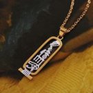 18K Gold Plated Egypt hieroglyphics Pendant and Necklace ! Jewelry gift & love