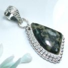 Fine natural pretty silver 925 ocean Jasper pendant ! Gift Jewelry & Love