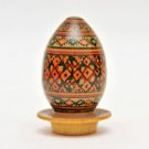Decorative wood egg - hand made drawn art , Used , collecting , unknown artist