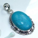 Special Turquoise silver pendant + sterling necklace ! Gift Jewelry and Love