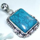 Special Turquoise silver pendant + sterling necklace ! Gift Jewelry and Love