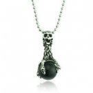 Bizarre stainless steel skull on eagle leg pendant & necklace ! Gift & Jewelry
