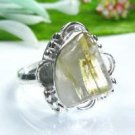 Fine pretty Rutilated Quartz silver 925 ring size 7 1/4 ! Gift Jewelry and Love