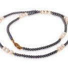 Beautiful fine Amethyst & Shell pearl beaded necklace ! Gift Jewelry & Love