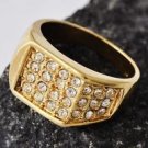 Fashion desaign gold filled cubic zircons unisex ring size 8 ! Gift & Jewelry