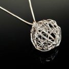Unique sterling silver 925 net ball art pendant & necklace ! Gift Jewelry & Love