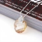 18K GP champagne Swarovski Crystal Pendant Necklace ! Gift Jewelry and Love