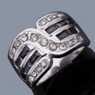 10kt white gold filled black sapphire man woman ring size 10 ! Gift & Jewelry