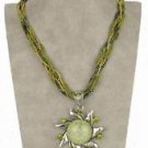 Fashion Metallic Floral Glass bead Pendant & Necklace ! Gift Jewelry & Love