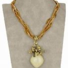 Fashion Metallic Floral Glass bead Pendant & Necklace ! Gift Jewelry & Love
