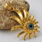 Fashion 9k gold filled sun fire set blue eye pendant & necklace ! Jewelry & Gift