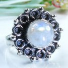 Special style silver set rainbow moonstone ring size 6 ! Gift Jewelry & Love