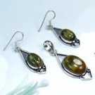 Silver 925 Tiger eye earrings & pendant & necklace ! Gift Jewelry and Love