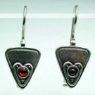 Triangle design silver 925 hanging earrings set red ruby ! Gift Jewelry & Love