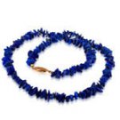 Genuine Lapis lazuli beaded necklace goldfield clasp . ! Gift Jewelry & Love