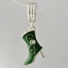 18k White gold plated lady shoe zircon pendant & necklace ! Gift Jewelry & Love