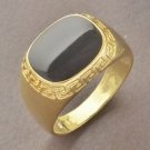 Fashion 9k gold filled black square gemstone unisex ring size 10 Gift & Jewelry