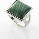 Fashion silver plated ring set Malachite gemstone size 9 ! Gift Jewelry & Love