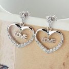 Love in Heart 18K Gold Plated Cubic Zirconia Earrings ! Gift Jewelry and Love