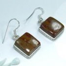 Fine natural pretty silver 925 brown Jasper earrings ! Gift Jewelry and Love