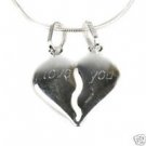 Silver 925 pendant of "love heart" with 2 necklace
