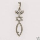 Silver 925 pendant - star of David with candelabrum