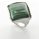 Fashion silver plated ring set Malachite gemstone size 7.5 ! Gift Jewelry & Love