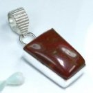 Fine natural pretty silver 925 red Jasper stone pendant ! Gift Jewelry & Love