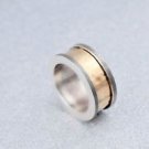 Special design , fine silver 925 & 9k gold ring size 4 1/4 ! Gift Jewelry & Love