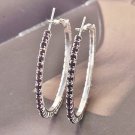 Details about  Around Purple Swarovski 9k white gold filled Ladies Hoop Earrings F4534
