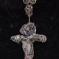 Woven Sterling Cross and Chain