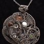 8 Stone Sterling Pendant and Chain