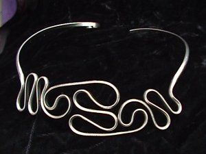 Waves in Motion Choker Shown in Nickle Silver.