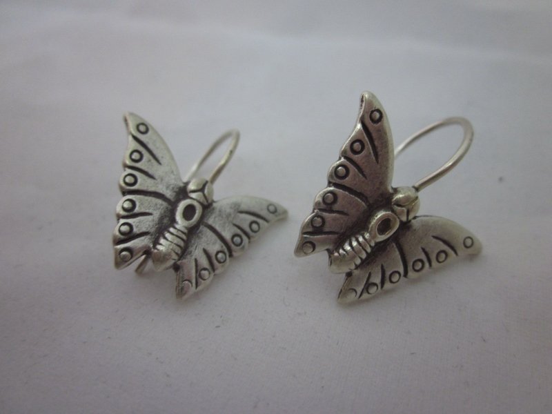 Fashion Silver Earrings Hill Tribe Vintage Butterfly Fairy Schmetterling ER120