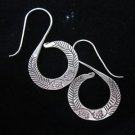 Fashion earrings Hill tribe Genuine silver thai karen tribal S Shaped gift ER127