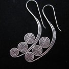Fashion Solid Silver Earrings Hill tribe الاكوادور أزياء أقراط فضة اليدو