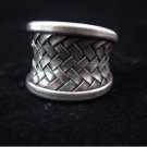 Fine Silver Rings THAILAND KAREN HILL TRIBE Vintage Short Woven Style cute